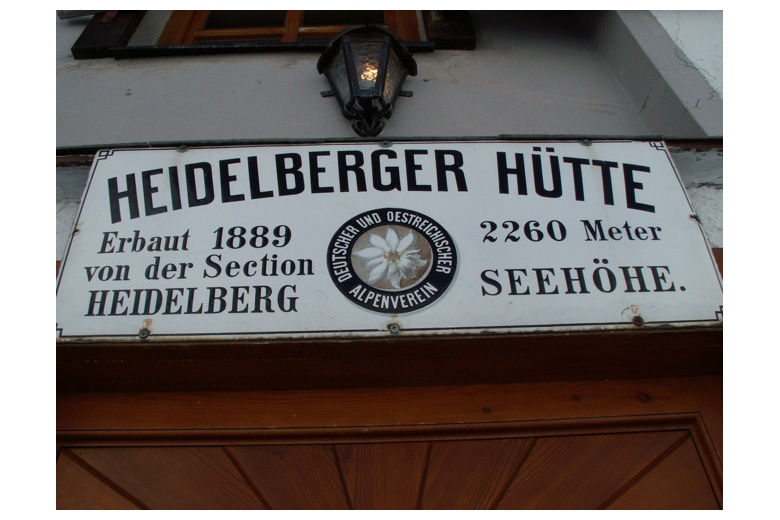 plate of the heidelberger hut